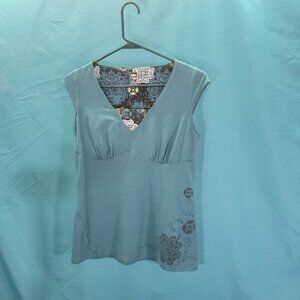 REI Womens Shirt Teal V-Neck Sleeveless Top Size S